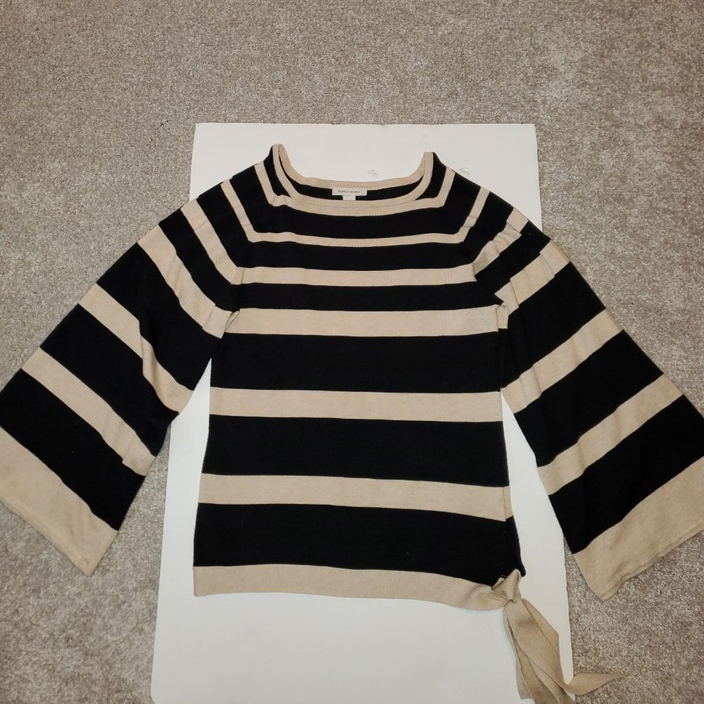 BOSTON PROPER Striped cold shoulder Top XS